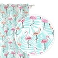 Draperie Zaslona Flamingo, Fashion Goods, 140x250, poliester, albastru deschis/roz