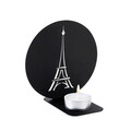 Suport lumanare, Paris, Metal, Grosime: 1 mm, Negru