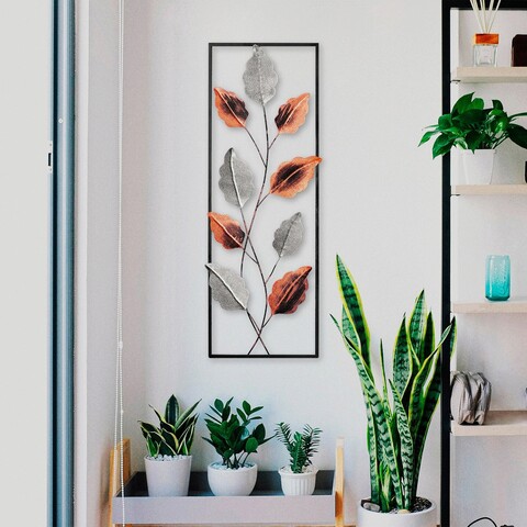 Decoratiune de perete, Fagus, Metal, Dimensiune: 32 x 90 cm, Multicolor