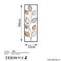 Decoratiune de perete, Fagus 3, Metal, Dimensiune: 32 x 90 cm, Multicolor