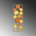 Decoratiune de perete, Catalpa, Metal, Dimensiune: 32 x 90 cm, Multicolor