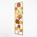 Decoratiune de perete, Catalpa, Metal, Dimensiune: 32 x 90 cm, Multicolor