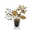Decoratiune de perete, Flowers in Pots, Metal, Dimensiune: 47 x 55 cm, Multicolor