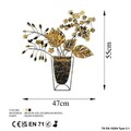 Decoratiune de perete, Flowers in Pots, Metal, Dimensiune: 47 x 55 cm, Multicolor
