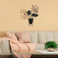 Decoratiune de perete, Flowers in Pots 2, Metal, Dimensiune: 47 x 55 cm, Multicolor