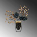 Decoratiune de perete, Flowers in Pots 2, Metal, Dimensiune: 47 x 55 cm, Multicolor