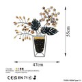Decoratiune de perete, Flowers in Pots 2, Metal, Dimensiune: 47 x 55 cm, Multicolor