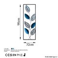 Decoratiune de perete, Leaf, Metal, Dimensiune: 32 x 90 cm, Multicolor