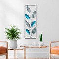 Decoratiune de perete, Leaf 2, Metal, Dimensiune: 32 x 90 cm, Multicolor