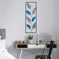 Decoratiune de perete, Leaf 2, Metal, Dimensiune: 32 x 90 cm, Multicolor