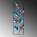 Decoratiune de perete, Leaf 2, Metal, Dimensiune: 32 x 90 cm, Multicolor