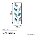 Decoratiune de perete, Leaf 2, Metal, Dimensiune: 32 x 90 cm, Multicolor