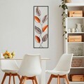 Decoratiune de perete, Leaf 3, Metal, Dimensiune: 32 x 90 cm, Multicolor