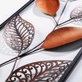 Decoratiune de perete, Leaf 3, Metal, Dimensiune: 32 x 90 cm, Multicolor