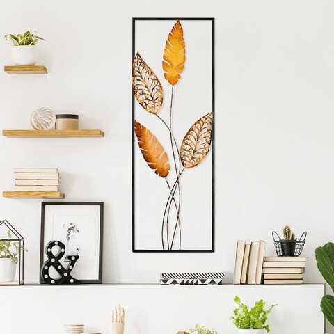 Decoratiune de perete, Timeyi 2, Metal, Dimensiune: 32 x 90 cm, Multicolor
