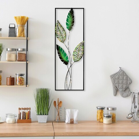 Decoratiune de perete, Timeyi 3, Metal, Dimensiune: 32 x 90 cm, Multicolor