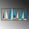 Decoratiune de perete, Yelkenli 2, Metal, 90 x 40 cm, Multicolor