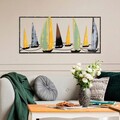 Decoratiune de perete, Yelkenli 3, Metal, 90 x 40 cm, Multicolor