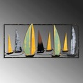 Decoratiune de perete, Yelkenli 3, Metal, 90 x 40 cm, Multicolor
