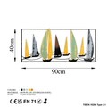 Decoratiune de perete, Yelkenli 3, Metal, 90 x 40 cm, Multicolor