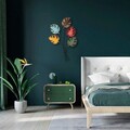 Decoratiune de perete, Monstera, Metal, Dimensiune: 67 x 100 x 4 cm, Multicolor