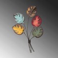 Decoratiune de perete, Monstera, Metal, Dimensiune: 67 x 100 x 4 cm, Multicolor
