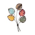Decoratiune de perete, Monstera, Metal, Dimensiune: 67 x 100 x 4 cm, Multicolor