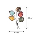 Decoratiune de perete, Monstera, Metal, Dimensiune: 67 x 100 x 4 cm, Multicolor