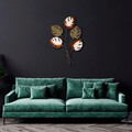 Decoratiune de perete, Monstera v2, Metal, Dimensiune: 67 x 100 cm, Multicolor
