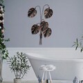 Decoratiune de perete, Monstera, Metal, Dimensiune: 68 x 98 cm, Multicolor