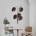 Decoratiune de perete, Monstera, Metal, Dimensiune: 68 x 98 cm, Multicolor