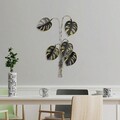 Decoratiune de perete, Monstera, Metal, Dimensiune: 68 x 98 cm, Multicolor