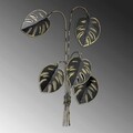 Decoratiune de perete, Monstera, Metal, Dimensiune: 68 x 98 cm, Multicolor