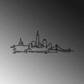 Decoratiune de perete, San Francisco, Metal, Grosime: 2 mm, Negru