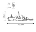 Decoratiune de perete, San Francisco, Metal, Grosime: 2 mm, Negru