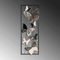 Decoratiune de perete, Kelebek, Metal, Dimensiune: 32 x 90 x 5 cm, Multicolor