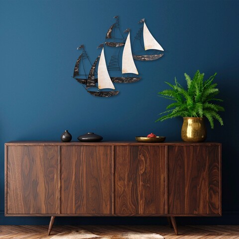 Decoratiune de perete, Kadırga, Metal, 90 x 74 x 8 cm, Multicolor