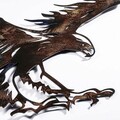 Decoratiune de perete, Eagle 3, Metal, Dimensiune: 71 x 63 cm, Multicolor