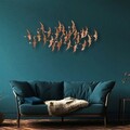 Decoratiune de perete, Martılar, Metal, Dimensiune: 121 x 57 x 5 cm, Multicolor