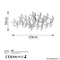 Decoratiune de perete, Martılar 2, Metal, Dimensiune: 124 x 59 cm, Multicolor