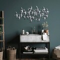 Decoratiune de perete, Martılar 3, Metal, Dimensiune: 124 x 59 cm, Multicolor