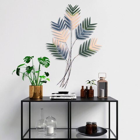 Decoratiune de perete, Toona Sinensis 3, Metal, Dimensiune: 72 x 108 cm, Multicolor