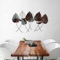 Decoratiune de perete, Casting Leaf 3, Metal, Dimensiune: 112 x 67 cm, Multicolor