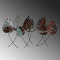 Decoratiune de perete, Casting Leaf 3, Metal, Dimensiune: 112 x 67 cm, Multicolor