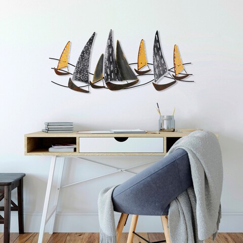 Decoratiune de perete, Uskuna 2, Metal, Dimensiune: 120 x 51 cm, Multicolor