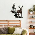 Decoratiune de perete, Deer, Metal, Dimensiune: 65 x 79 cm, Multicolor