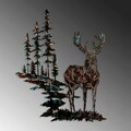 Decoratiune de perete, Deer, Metal, Dimensiune: 65 x 79 cm, Multicolor