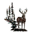 Decoratiune de perete, Deer, Metal, Dimensiune: 65 x 79 cm, Multicolor