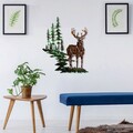 Decoratiune de perete, Deer 2, Metal, Dimensiune: 65 x 79 cm, Multicolor