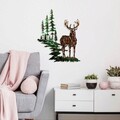 Decoratiune de perete, Deer 2, Metal, Dimensiune: 65 x 79 cm, Multicolor